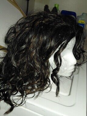 It's a Wig! Half Wig - Beautiful Brown Curly Style With Highlights